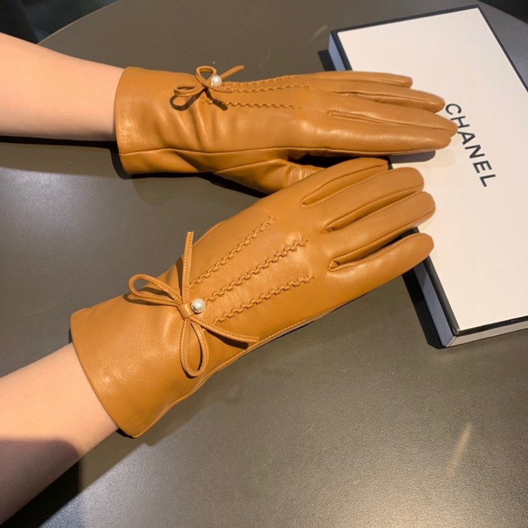 With box2022 new exclusive first  touch screen gloves Chanel Chanel [original quality] official website synchronization women's new high-grade sheepskin gloves    goddess preferred can not be missed    hundred percent se