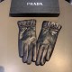 2023 new exclusive first  touch screen gloves Prada wave flower   edge gloves [original quality] official website synchronization Ms. new high-grade sheepskin gloves    goddesses preferred can not be missed        100 pe