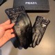 2023 new exclusive first  touch screen gloves Prada wave flower   edge gloves [original quality] official website synchronization Ms. new high-grade sheepskin gloves    goddesses preferred can not be missed        100 pe