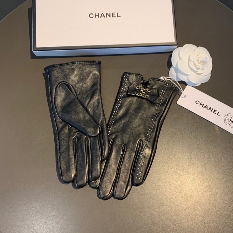 With box2022 new exclusive first  touch screen gloves Chanel Chanel [original quality] official website synchronization women's new high-grade sheepskin gloves    goddess preferred can not be missed    hundred percent se