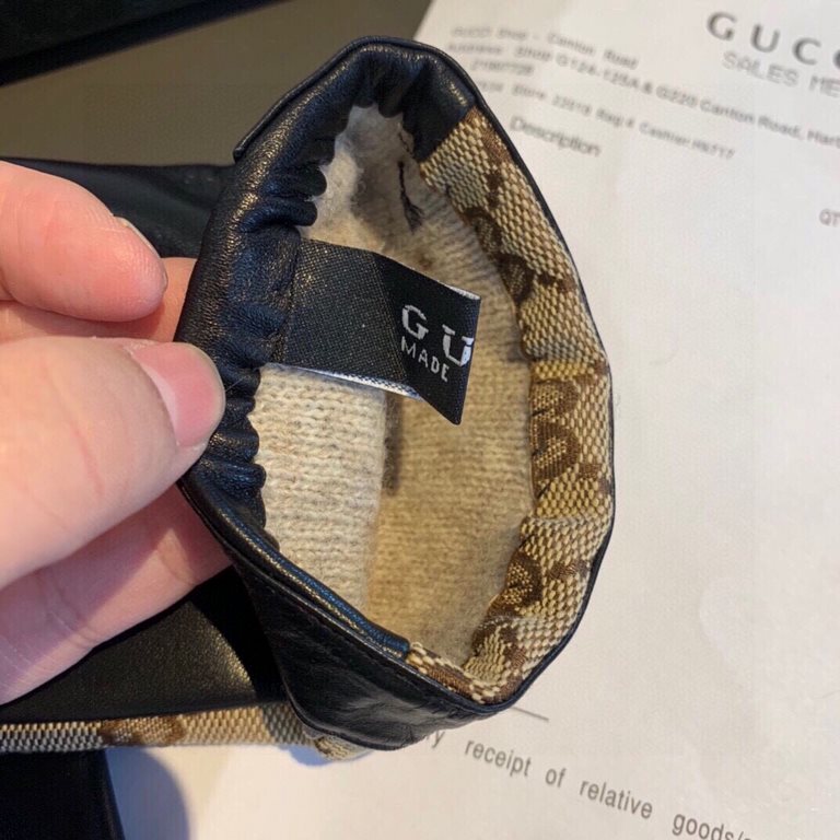 Gucci  burst to   [top original single] official website synchronization women's new high-grade sheepskin gloves     100% selection of imported lambskin lining velvet lining warmth and comfort better Leather luster brigh