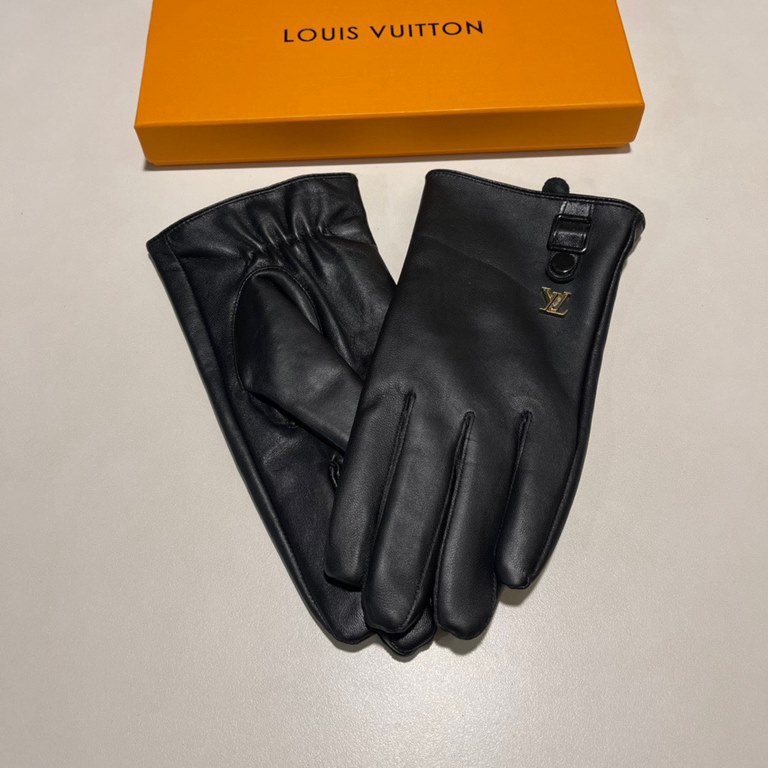 2022 new exclusive first   touch screen men's models gloves LV [original quality] official website synchronization men and women's new couple   high-grade sheepskin gloves    set of the first choice of the United States 