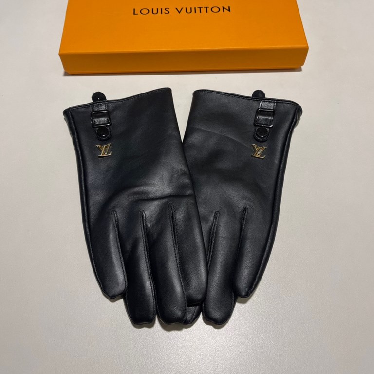 2022 new exclusive first   touch screen men's models gloves LV [original quality] official website synchronization men and women's new couple   high-grade sheepskin gloves    set of the first choice of the United States 