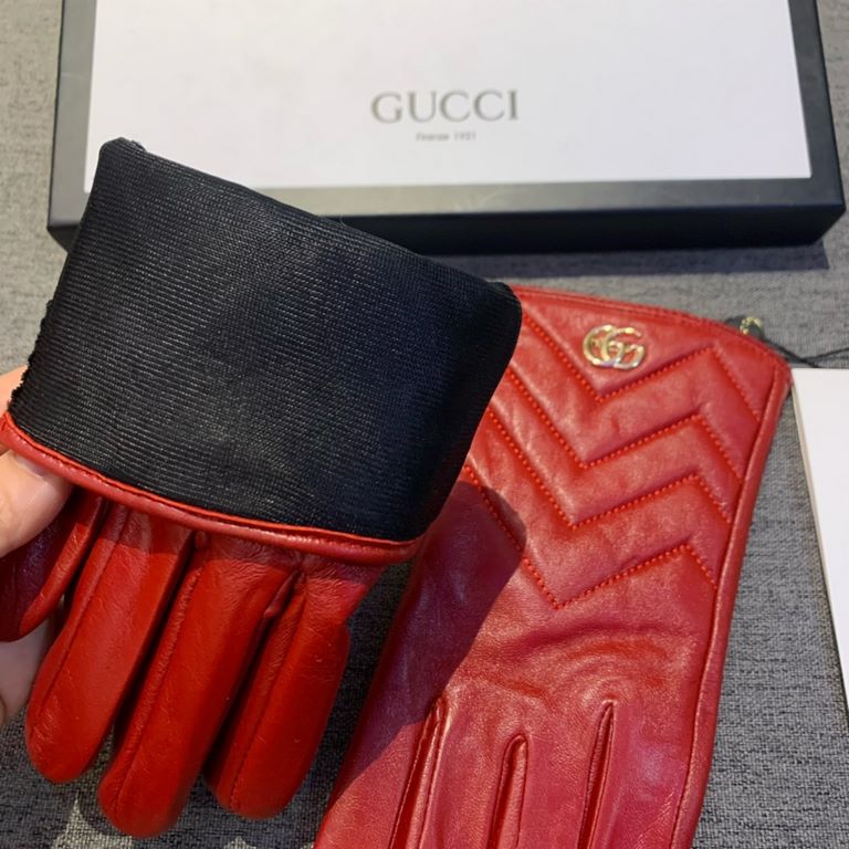 2022 new Gucci curve new exclusive first   touch screen women's gloves Gucci Gucci [original quality] official website synchronization women's new high-grade sheepskin gloves    goddess preferred can not be missed    hun