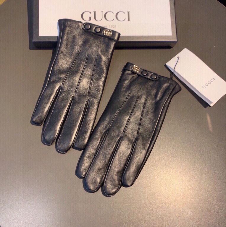 2021 new exclusive first   touch screen gloves men's gloves Gucci Gucci new high-grade sheepskin gloves    type of men preferred can not be missed    hundred percent of the selection of imported sheepskin Leather fine an