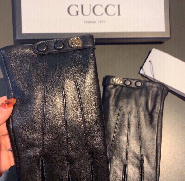 2021 new exclusive first   touch screen gloves men's gloves Gucci Gucci new high-grade sheepskin gloves    type of men preferred can not be missed    hundred percent of the selection of imported sheepskin Leather fine an