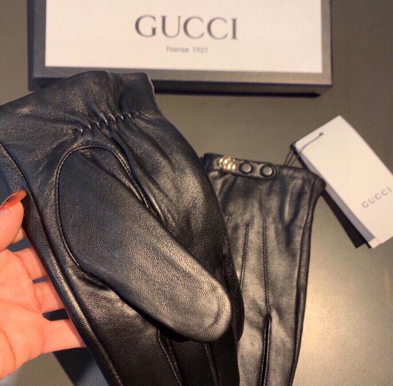 2021 new exclusive first   touch screen gloves men's gloves Gucci Gucci new high-grade sheepskin gloves    type of men preferred can not be missed    hundred percent of the selection of imported sheepskin Leather fine an