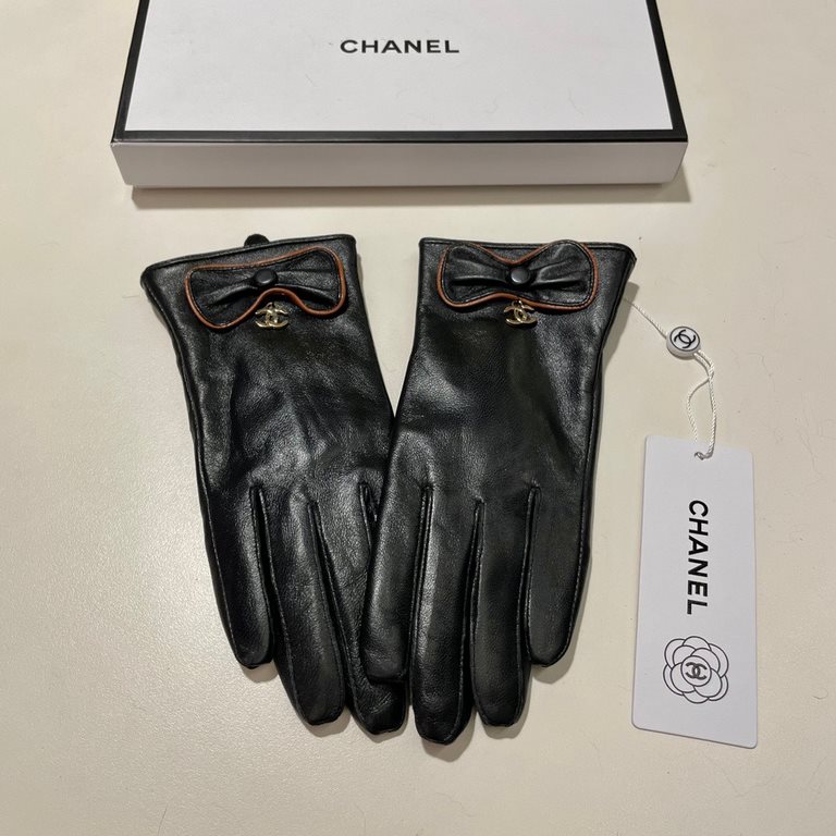 With packaging 2021 new exclusive first  touch screen gloves CHANEL CHANEL bow gloves [original quality] official website synchronization women's new high-grade sheepskin gloves    goddesses preferred can not be missed  