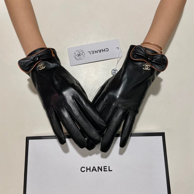 With packaging 2021 new exclusive first  touch screen gloves CHANEL CHANEL bow gloves [original quality] official website synchronization women's new high-grade sheepskin gloves    goddesses preferred can not be missed  