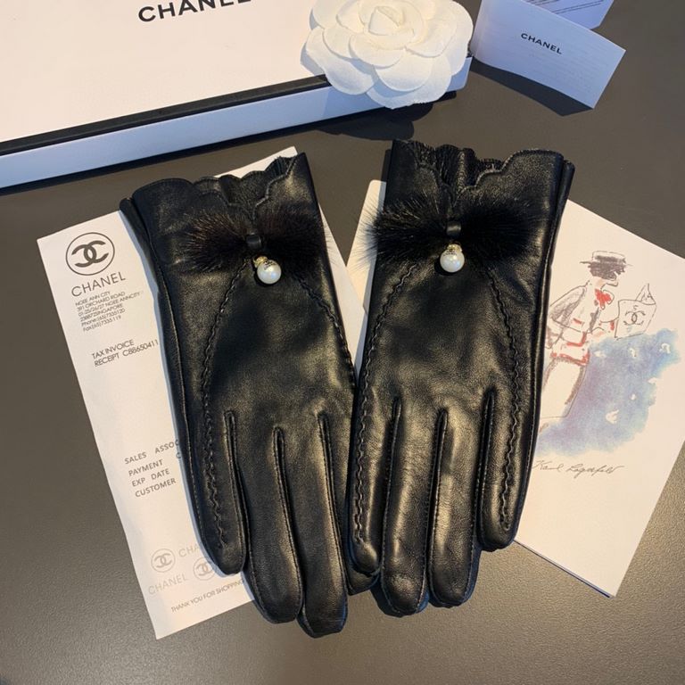 New exclusive first   touch screen gloves Chanel [original quality] women's new high-grade sheepskin gloves    goddess preferred can not miss   imported sheepskin Leather soft and delicate recognized imported sheepskin h