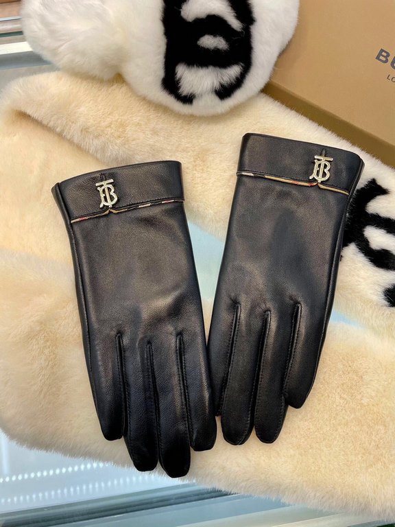 Burberry new women's gloves first-class sheepskin leather leather ultra-thin soft and comfortable show hand shape    texture super groupSize ：M L