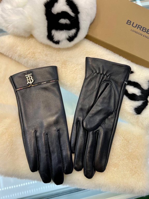 Burberry new women's gloves first-class sheepskin leather leather ultra-thin soft and comfortable show hand shape    texture super groupSize ：M L