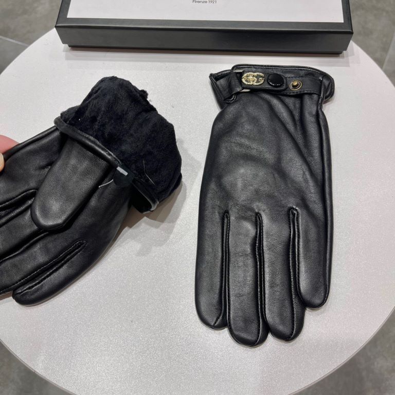 men's  2023 new exclusive first   touch screen gloves men's gloves Gucci Gucci new high-grade sheepskin gloves     type of men preferred can not be missed        100 percent of the selection of imported sheepskin Leather