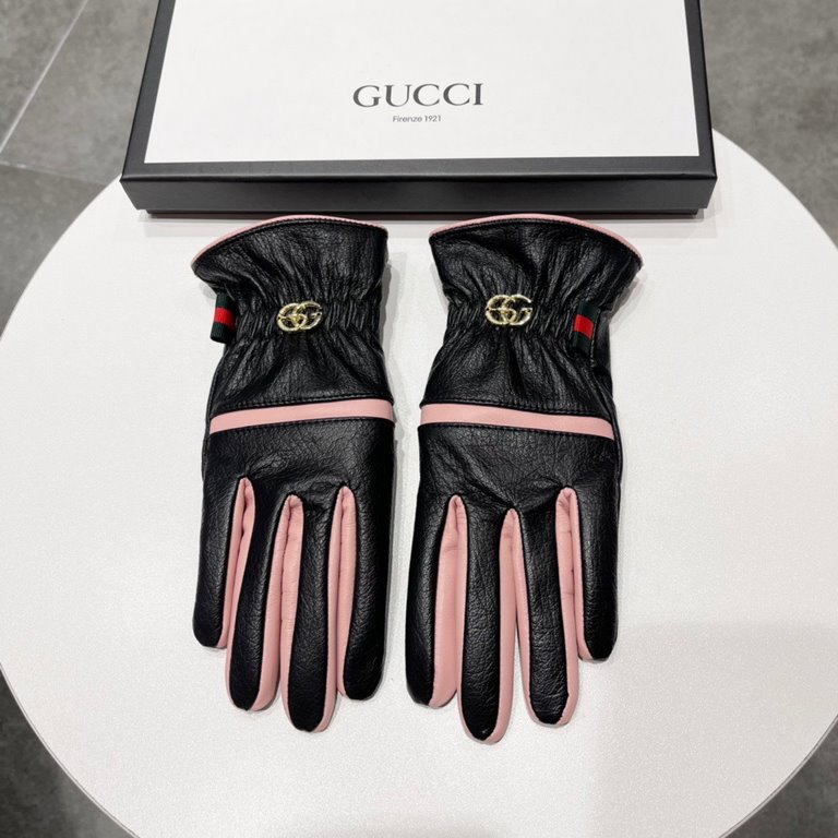 2023 new Gucci curve new exclusive first   touch screen women's gloves Gucci Gucci [original quality] official website synchronization women's new high-grade sheepskin gloves    goddess preferred can not be missed    hun