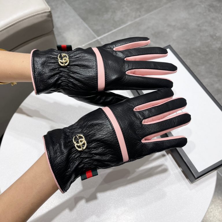 2023 new Gucci curve new exclusive first   touch screen women's gloves Gucci Gucci [original quality] official website synchronization women's new high-grade sheepskin gloves    goddess preferred can not be missed    hun