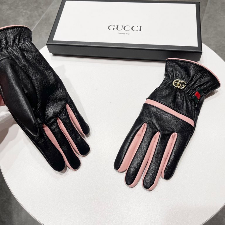 2023 new Gucci curve new exclusive first   touch screen women's gloves Gucci Gucci [original quality] official website synchronization women's new high-grade sheepskin gloves    goddess preferred can not be missed    hun