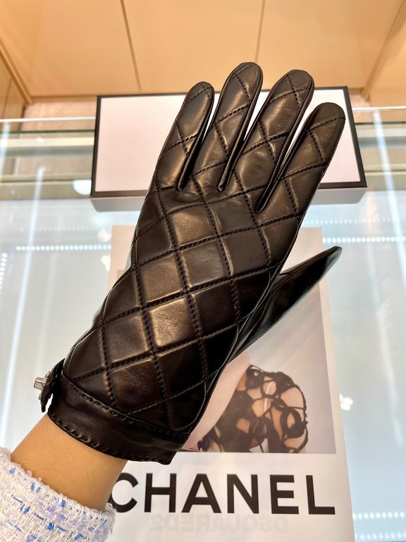 Chanel Chanel couples models burst to   [top original single] official website synchronization new high-grade sheepskin gloves     100% selection of imported lambskin lining cashmere lining warm and comfortable better Le