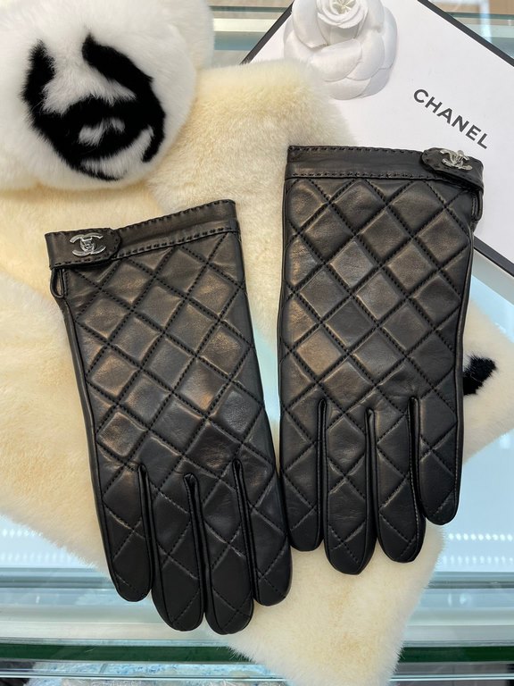 Chanel Chanel couples models burst to   [top original single] official website synchronization new high-grade sheepskin gloves     100% selection of imported lambskin lining cashmere lining warm and comfortable better Le