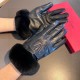 2023 new exclusive first  Valentino VALENTINO long lazy rabbit hair   touch screen women's gloves [original quality] official website synchronization women's new high-grade sheepskin gloves    goddesses preferred can not