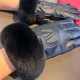 2023 new exclusive first  Valentino VALENTINO long lazy rabbit hair   touch screen women's gloves [original quality] official website synchronization women's new high-grade sheepskin gloves    goddesses preferred can not