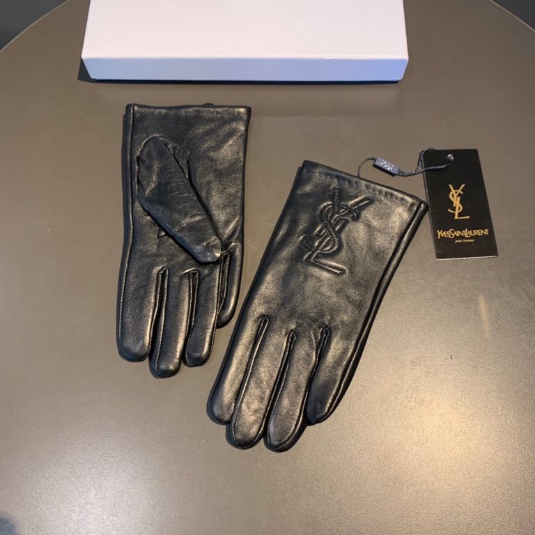 2022 new exclusive first  Saint Laurent YLS touch screen women's gloves [original quality] official website synchronization Ms. new high-grade sheepskin gloves    goddess preferred can not be missed    hundred percent of