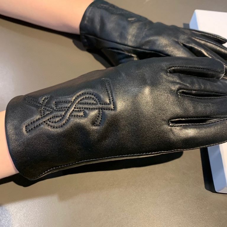 2022 new exclusive first  Saint Laurent YLS touch screen women's gloves [original quality] official website synchronization Ms. new high-grade sheepskin gloves    goddess preferred can not be missed    hundred percent of