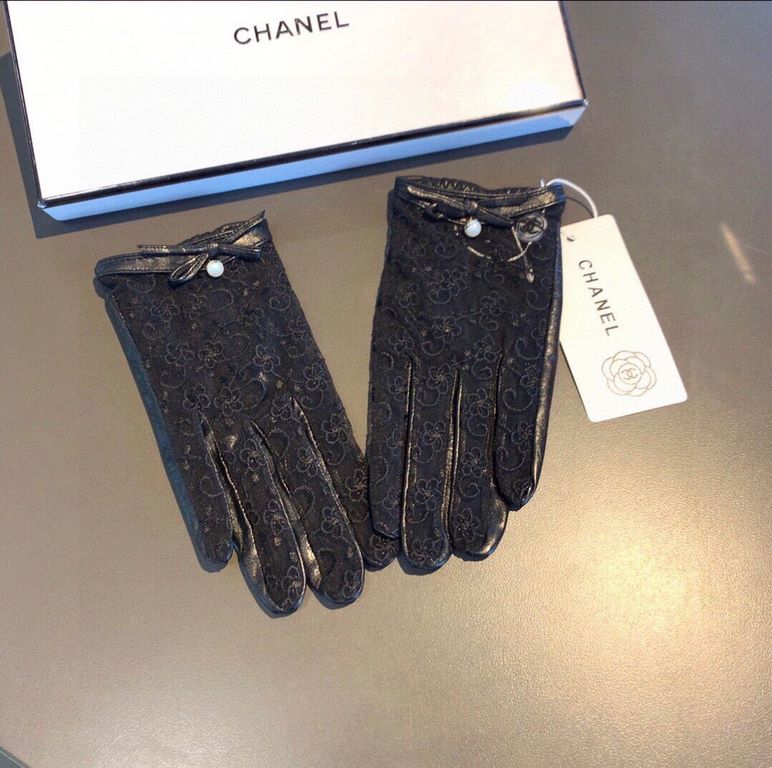 2023 new exclusive first  touch screen gloves Chanel Chanel [original quality] official website synchronization women's new high-grade sheepskin gloves    goddess preferred can not be missed    hundred percent of the sel