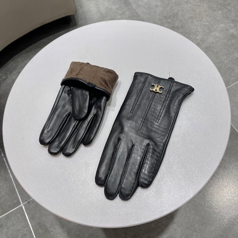 2022 new exclusive debut   touch screen gloves  CELINE CELINE (original quality) official website synchronization women's new high-grade sheepskin gloves    goddess preferred can not be missed     hundred percent selecti