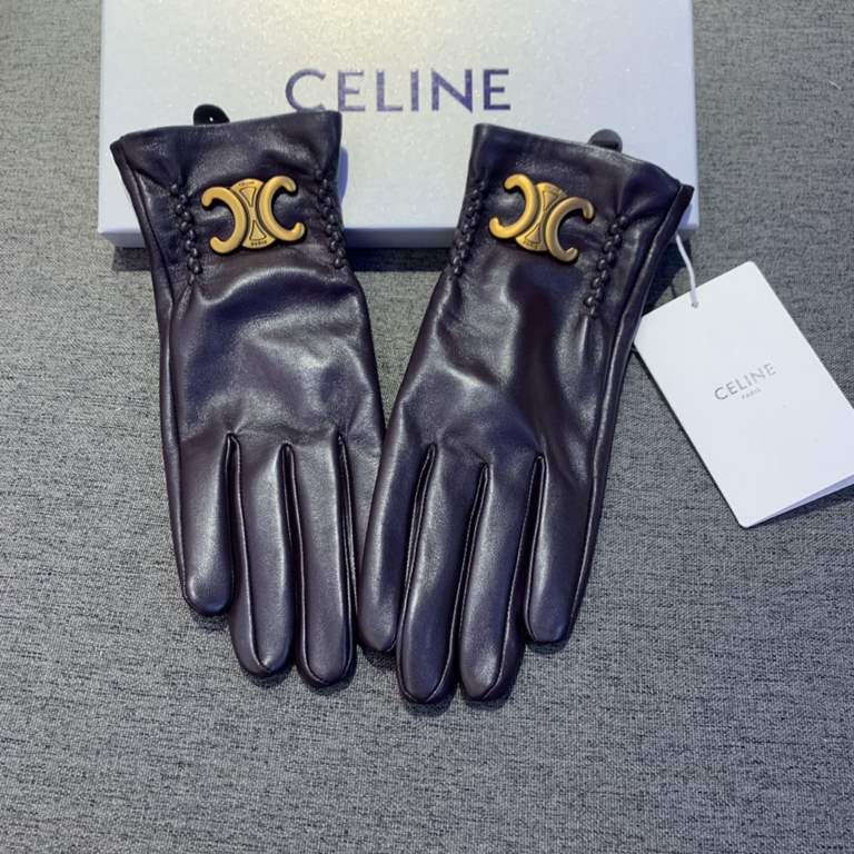 2022 new exclusive first   touch screen gloves CELINE CELINE (original quality) official website synchronization women's new high-grade sheepskin gloves    goddess preferred can not be missed    100 percent selection of 