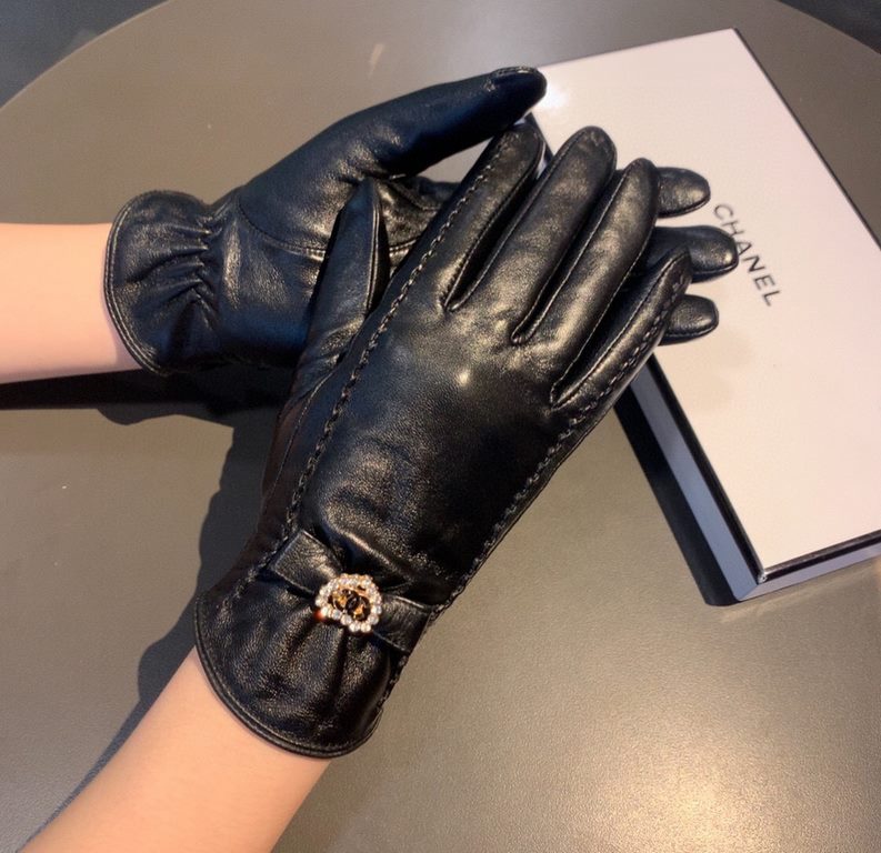 With packaging2022 new exclusive first  touch screen gloves Chanel Chanel [original quality] official synchronization Ms. new high-grade sheepskin gloves    goddess preferred can not be missed    hundred percent selectio