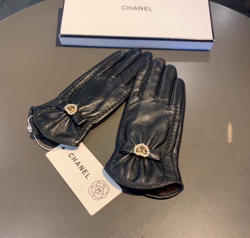 With packaging2022 new exclusive first  touch screen gloves Chanel Chanel [original quality] official synchronization Ms. new high-grade sheepskin gloves    goddess preferred can not be missed    hundred percent selectio