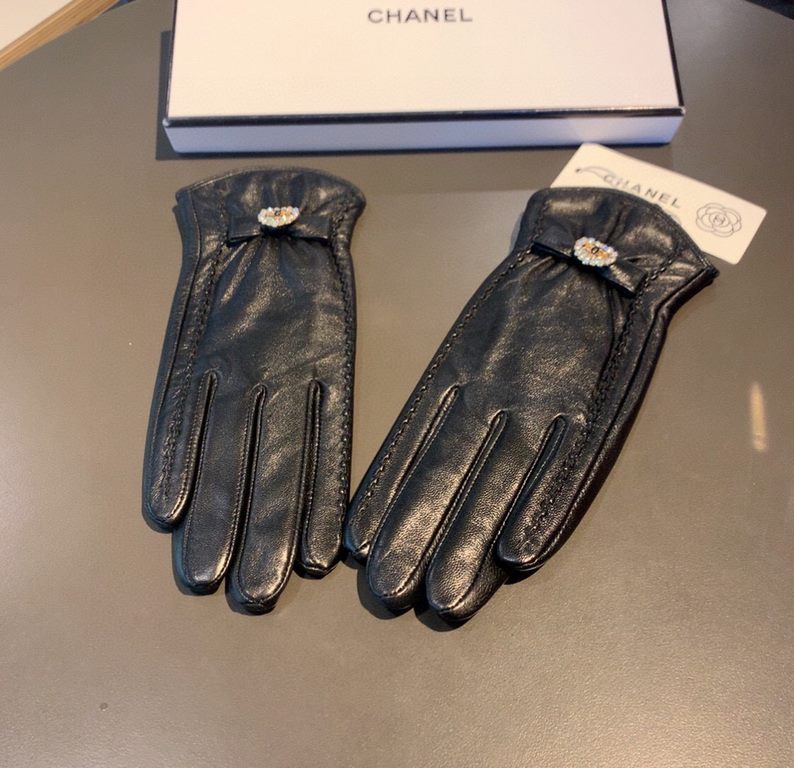 With packaging2022 new exclusive first  touch screen gloves Chanel Chanel [original quality] official synchronization Ms. new high-grade sheepskin gloves    goddess preferred can not be missed    hundred percent selectio