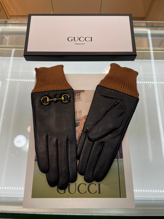 Gucci fall and winter women's gloves    domestic first-class sheepskin leather ultra-thin soft and comfortable shopkeeper recommended   texture super group average size