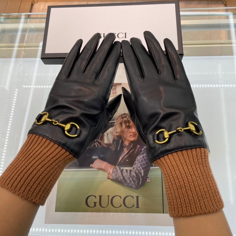 Gucci fall and winter women's gloves    domestic first-class sheepskin leather ultra-thin soft and comfortable shopkeeper recommended   texture super group average size