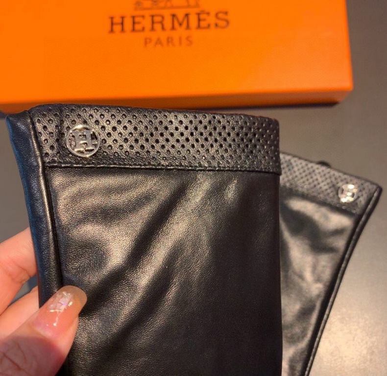 With packaging2022 new exclusive first  touch screen gloves Hermes (original quality) official website synchronization women's new high-grade sheepskin gloves    goddesses set of the United States preferred must be unmis