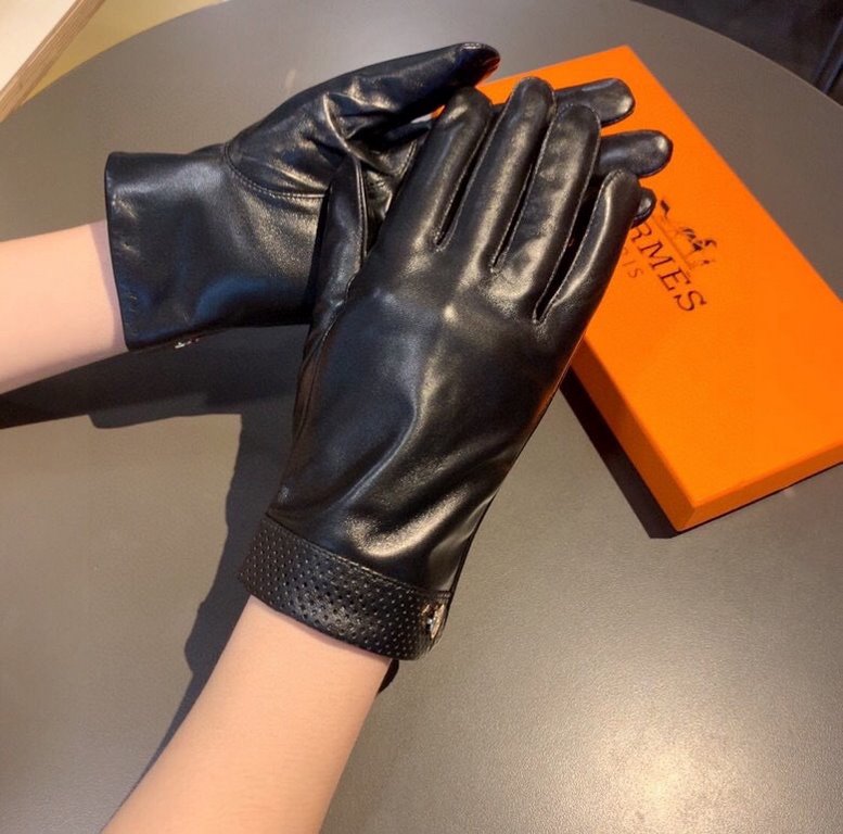 With packaging2022 new exclusive first  touch screen gloves Hermes (original quality) official website synchronization women's new high-grade sheepskin gloves    goddesses set of the United States preferred must be unmis