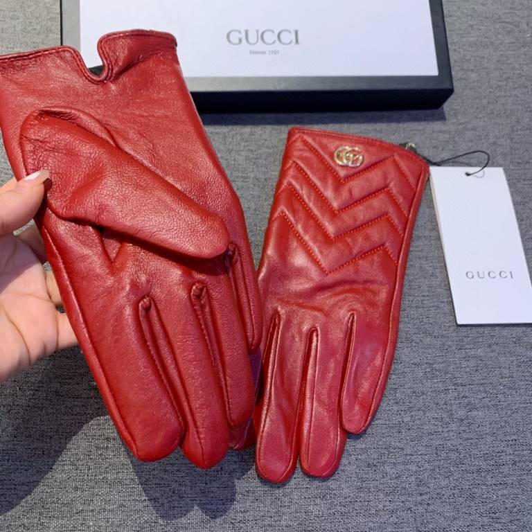 2022 new Gucci curve new exclusive first   touch screen women's gloves Gucci Gucci [original quality] official website synchronization women's new high-grade sheepskin gloves    goddess preferred can not be missed    hun