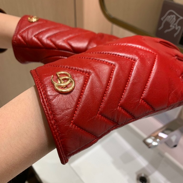 2022 new Gucci curve new exclusive first   touch screen women's gloves Gucci Gucci [original quality] official website synchronization women's new high-grade sheepskin gloves    goddess preferred can not be missed    hun