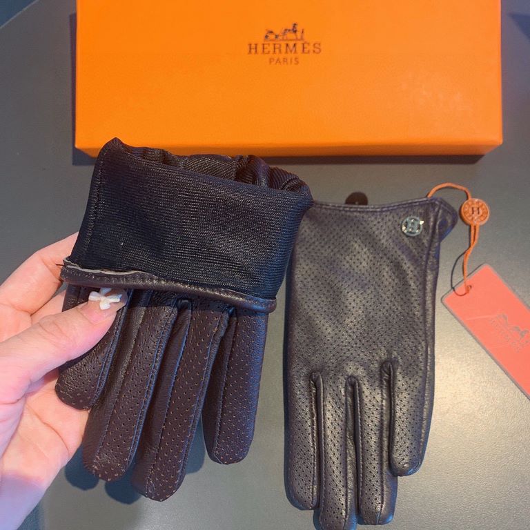 With packaging2022 new exclusive first  touch screen gloves Hermes (original quality) official website synchronization women's new high-grade sheepskin gloves    goddesses set of the United States preferred must be unmis