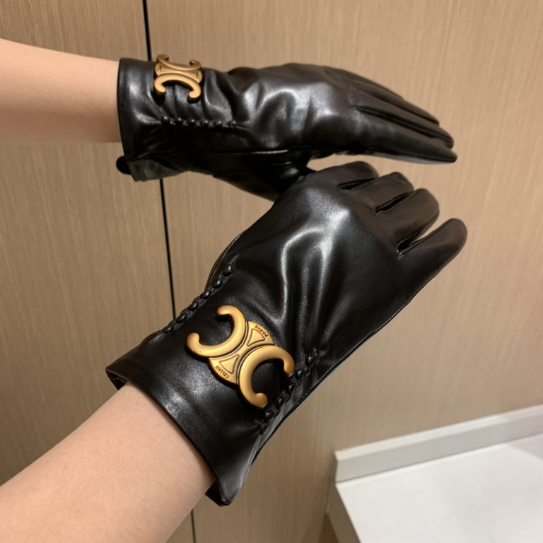 2022 new exclusive first   touch screen gloves CELINE CELINE (original quality) official website synchronization women's new high-grade sheepskin gloves    goddess preferred can not be missed    100 percent selection of 