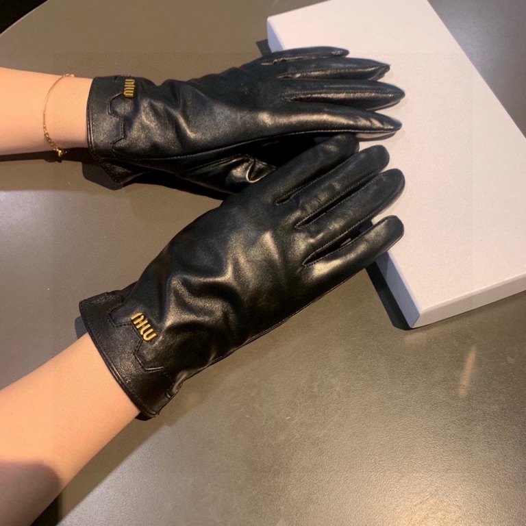 2023 new exclusive first  touch screen gloves miu muumuu [original quality] official website synchronization women's new high-grade sheepskin gloves    goddesses preferred can not be missed    100 percent selection of im