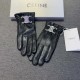 2022 new exclusive first   touch screen gloves CELINE CELINE   drill (original quality) official website synchronization women's new high-grade sheepskin gloves    goddess preferred can not be missed     100% selection o