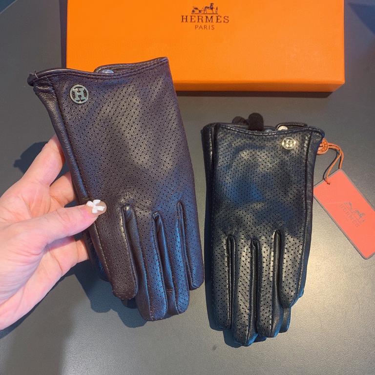 With packaging2022 new exclusive first  touch screen gloves Hermes (original quality) official website synchronization women's new high-grade sheepskin gloves    goddesses set of the United States preferred must be unmis