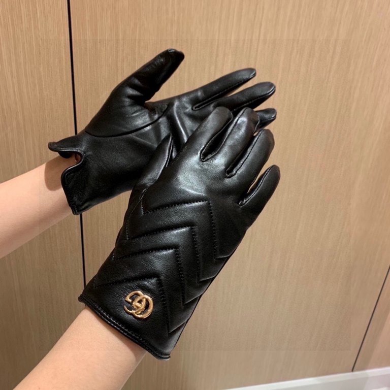 2023 new Gucci curve new exclusive first   touch screen women's gloves Gucci Gucci [original quality] official website synchronization women's new high-grade sheepskin gloves    goddess preferred can not be missed    hun