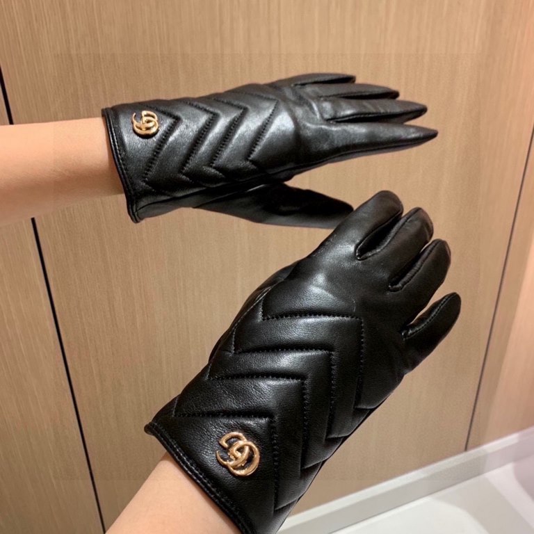 2023 new Gucci curve new exclusive first   touch screen women's gloves Gucci Gucci [original quality] official website synchronization women's new high-grade sheepskin gloves    goddess preferred can not be missed    hun