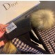 2023 Dior Dior counter new large fox fur ball   wool gloves   fashion gloves, fall and winter warm must-have, padded lining, thousand bird check   on the hand super comfortable and soft,   versatile! With box   average s