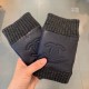 Chanel Color Black Bowling BlueWomen's gloves for fallwinter 2019Cashmere   sheepskin   warm plush liningSize M L