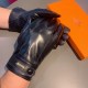 2022  Hermes HERMES men's gloves, exclusive customized, imported first-class sheepskin lining! Luxurious and generous, any age   can manage! With box    divided into two yardage, XL, XXL transfer picture must sell oh!