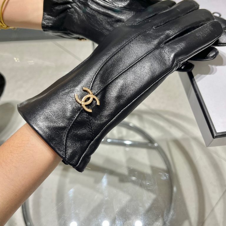 Chanel Chanel explosive models to mirror models simple atmosphere models   [top original single] official website synchronization women's new high-grade sheepskin gloves     100% selection of imported lambskin lining she