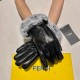 With packaging Fendi FENDI  2021 fall and winter lazy rabbit hair sheepskin embroidered gloves   cell phone touch screen, worth comparing     the same paragraph of different qualities, kill the market poor products, impo